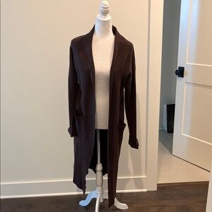 New With Tags Evereve Line and Dot Chocolate Brown Ling Cardigan Sz S